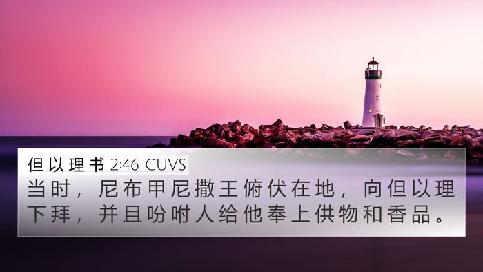 但 以 理 书 2:46 CUVS 4K Wallpaper - 当 时 ， 尼 布 甲 尼 撒 王 俯 伏 在 - 4K Wallpaper Bible Verse