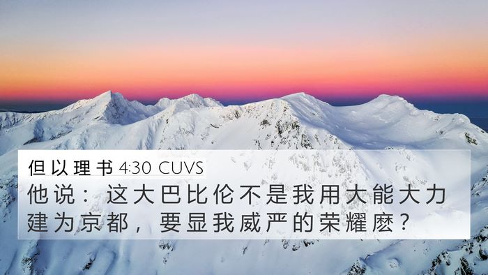 但 以 理 书 4:30 CUVS Bible Verse Image