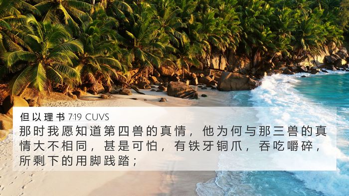 但 以 理 书 7:19 CUVS Bible Verse Image