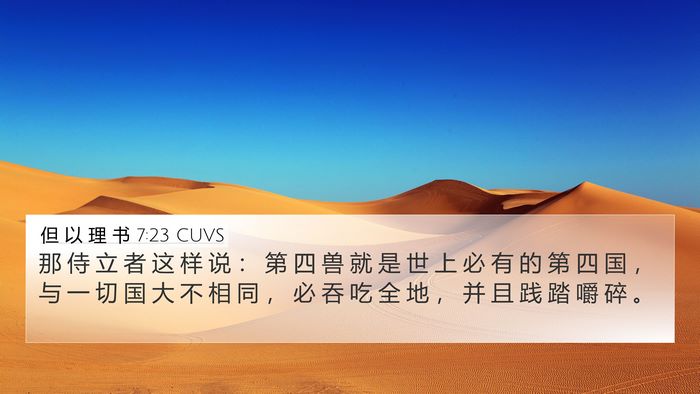 但 以 理 书 7:23 CUVS Bible Verse Image
