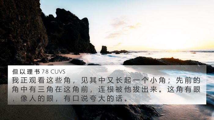 但 以 理 书 7:8 CUVS Bible Verse Image