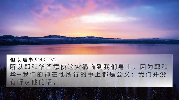 但 以 理 书 9:14 CUVS Bible Verse Image