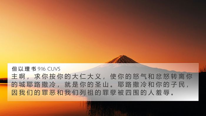 但 以 理 书 9:16 CUVS Bible Verse Image