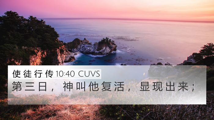 使 徒 行 传 10:40 CUVS Bible Verse Image