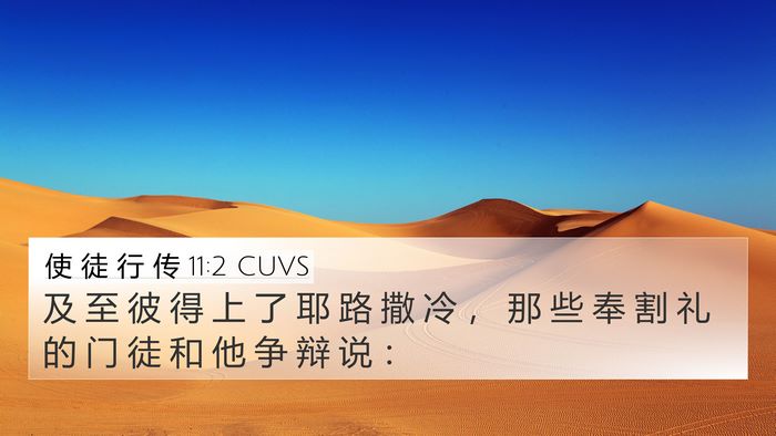 使 徒 行 传 11:2 CUVS 4K Wallpaper - 及 至 彼 得 上 了 耶 路 撒 冷 ， 那 - 4K Wallpaper Bible Verse