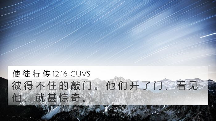 使 徒 行 传 12:16 CUVS Bible Verse Image