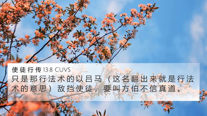 使 徒 行 传 13:8 CUVS Bible Verse Image
