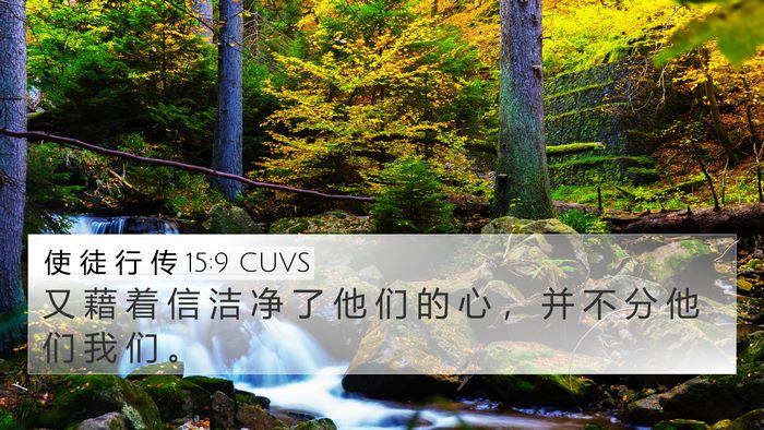 使 徒 行 传 15:9 CUVS Bible Verse Image