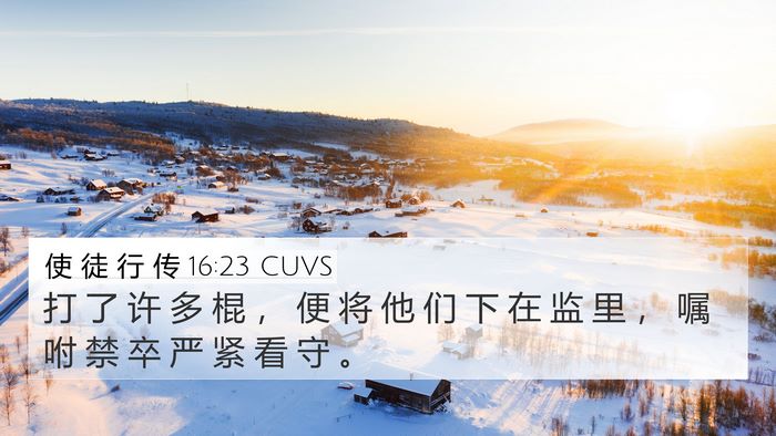 使 徒 行 传 16:23 CUVS Bible Verse Image