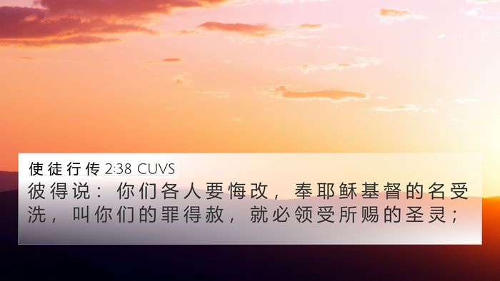 使 徒 行 传 2:38 CUVS Bible Verse Image