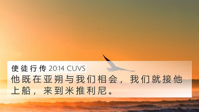 使 徒 行 传 20:14 CUVS 4K Wallpaper - 他 既 在 亚 朔 与 我 们 相 会 ， 我 - 4K Wallpaper Bible Verse