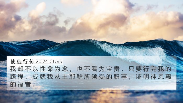 使 徒 行 传 20:24 CUVS Bible Verse Image
