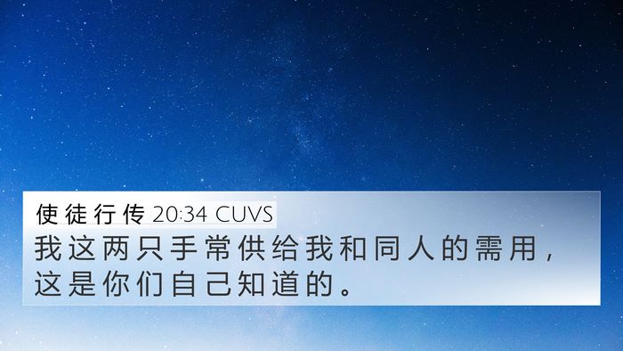 使 徒 行 传 20:34 CUVS Bible Verse Image