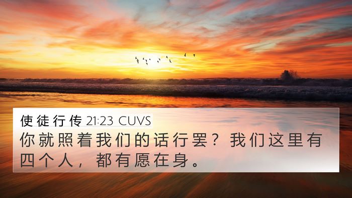 使 徒 行 传 21:23 CUVS Bible Verse Image