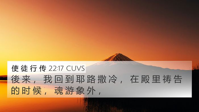 使 徒 行 传 22:17 CUVS Bible Verse Image
