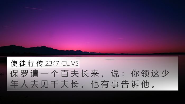 使 徒 行 传 23:17 CUVS Bible Verse Image