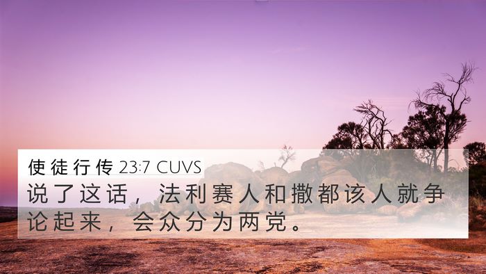 使 徒 行 传 23:7 CUVS Bible Verse Image