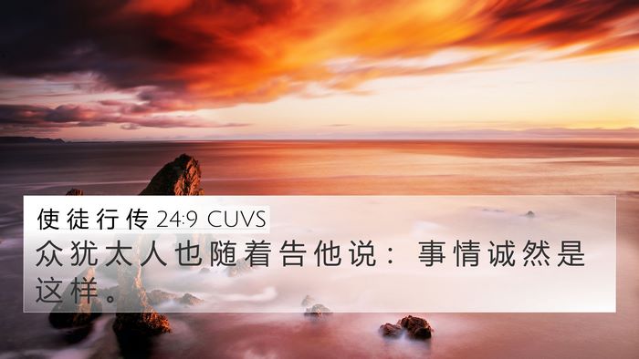 使 徒 行 传 24:9 CUVS 4K Wallpaper - 众 犹 太 人 也 随 着 告 他 说 ： 事 - 4K Wallpaper Bible Verse