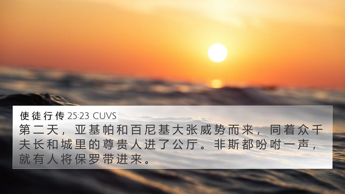 使 徒 行 传 25:23 CUVS Bible Verse Image