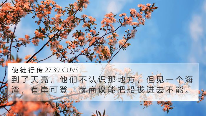 使 徒 行 传 27:39 CUVS Bible Verse Image