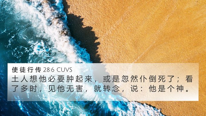 使 徒 行 传 28:6 CUVS Bible Verse Image