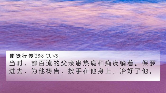 使 徒 行 传 28:8 CUVS Bible Verse Image