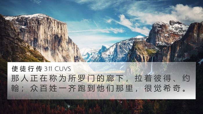 使 徒 行 传 3:11 CUVS Bible Verse Image