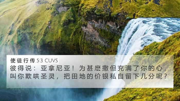使 徒 行 传 5:3 CUVS Bible Verse Image