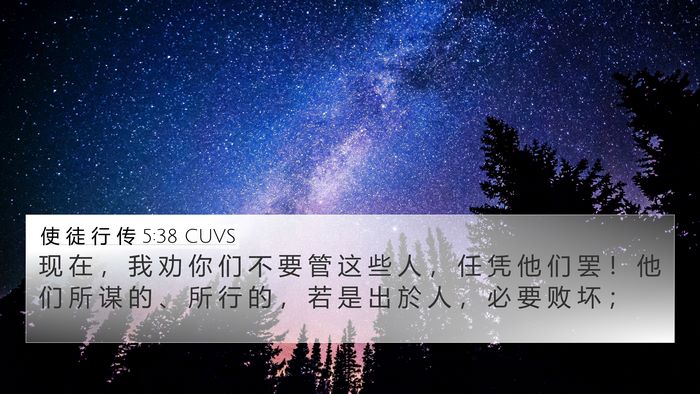 使 徒 行 传 5:38 CUVS Bible Verse Image