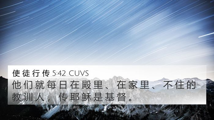 使 徒 行 传 5:42 CUVS Bible Verse Image