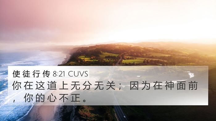 使 徒 行 传 8:21 CUVS Bible Verse Image