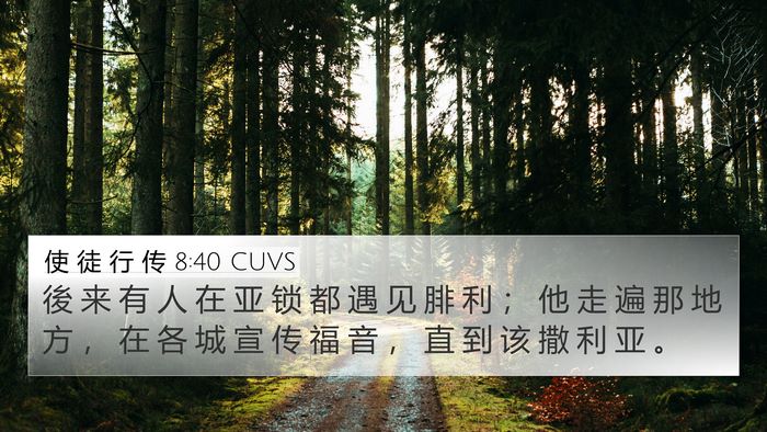 使 徒 行 传 8:40 CUVS Bible Verse Image