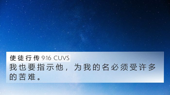 使 徒 行 传 9:16 CUVS Bible Verse Image