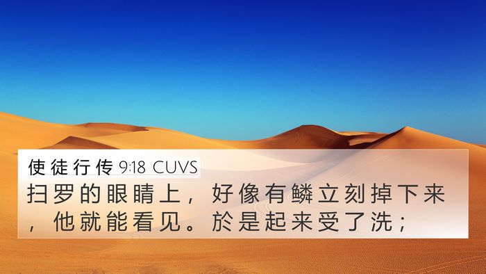 使 徒 行 传 9:18 CUVS Bible Verse Image