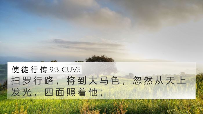 使 徒 行 传 9:3 CUVS Bible Verse Image