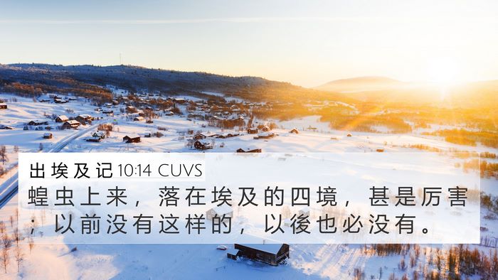 出 埃 及 记 10:14 CUVS Bible Verse Image