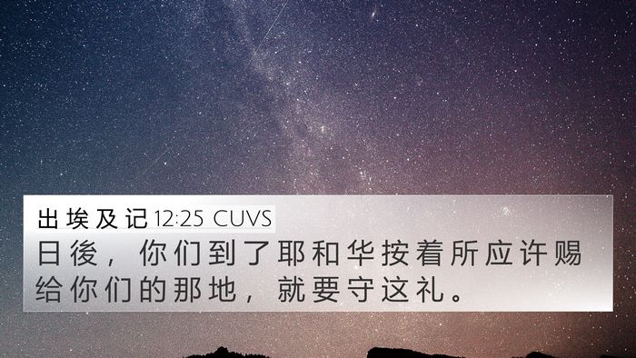 出 埃 及 记 12:25 CUVS Bible Verse Image