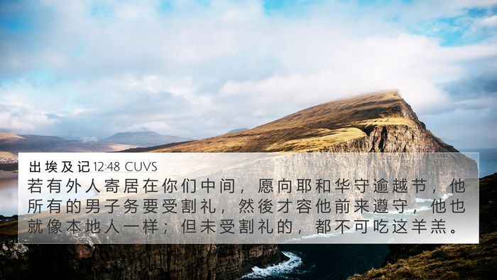 出 埃 及 记 12:48 CUVS Bible Verse Image