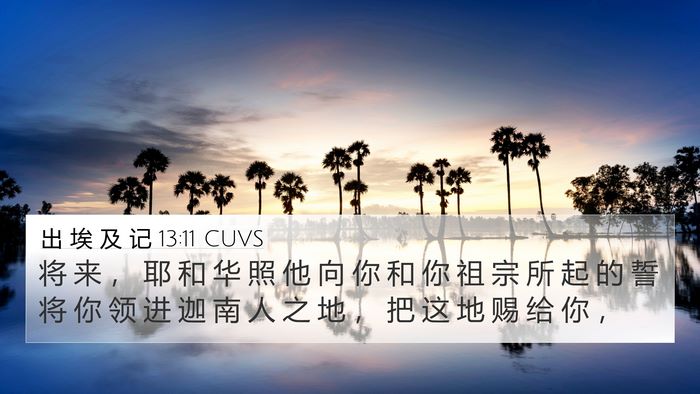 出 埃 及 记 13:11 CUVS 4K Wallpaper - 将 来 ， 耶 和 华 照 他 向 你 和 你 - 4K Wallpaper Bible Verse