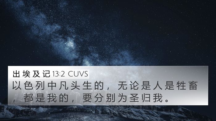 出 埃 及 记 13:2 CUVS Bible Verse Image