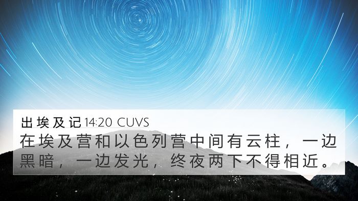 出 埃 及 记 14:20 CUVS Bible Verse Image