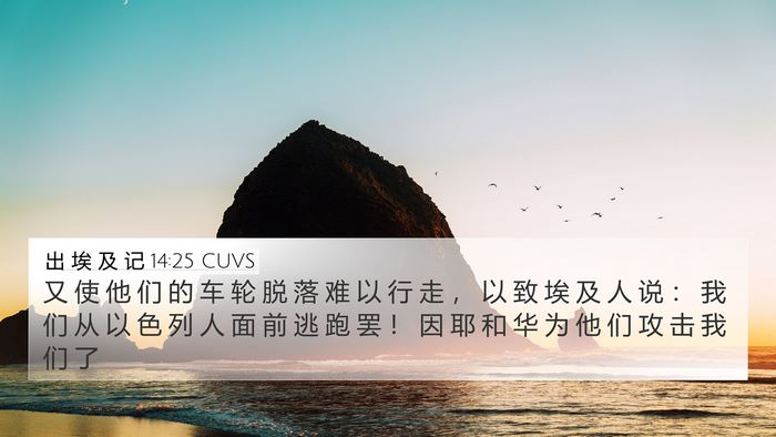 出 埃 及 记 14:25 CUVS Bible Verse Image
