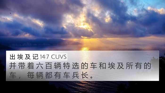 出 埃 及 记 14:7 CUVS 4K Wallpaper - 并 带 着 六 百 辆 特 选 的 车 和 埃 - 4K Wallpaper Bible Verse