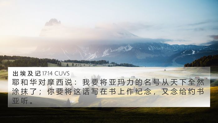出 埃 及 记 17:14 CUVS Bible Verse Image
