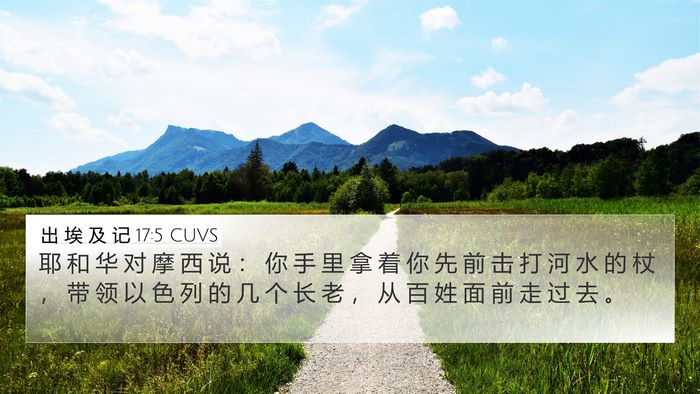 出 埃 及 记 17:5 CUVS Bible Verse Image