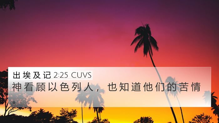 出 埃 及 记 2:25 CUVS Bible Verse Image