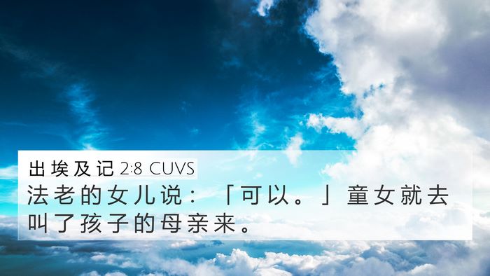出 埃 及 记 2:8 CUVS 4K Wallpaper - 法 老 的 女 儿 说 ： 「 可 以 。 」 - 4K Wallpaper Bible Verse