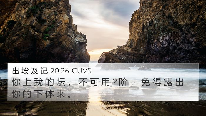 出 埃 及 记 20:26 CUVS 4K Wallpaper - 你 上 我 的 坛 ， 不 可 用 ? 阶 ， 免 - 4K Wallpaper Bible Verse