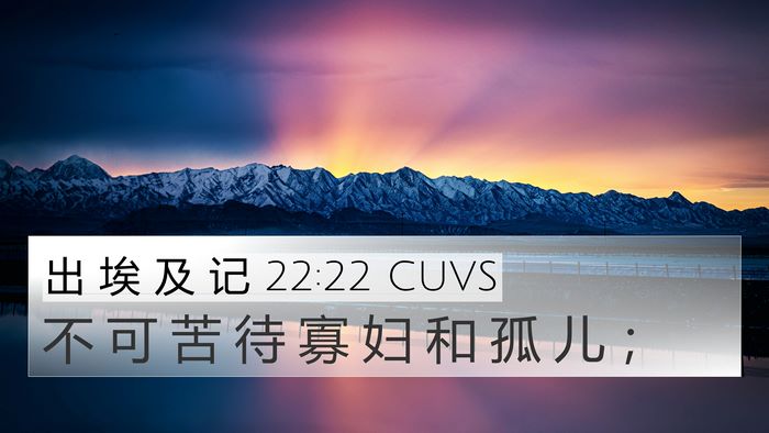 出 埃 及 记 22:22 CUVS Bible Verse Image