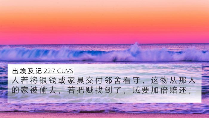 出 埃 及 记 22:7 CUVS Bible Verse Image